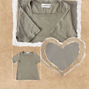 Magenta Olive Green Short Sleeve Tee